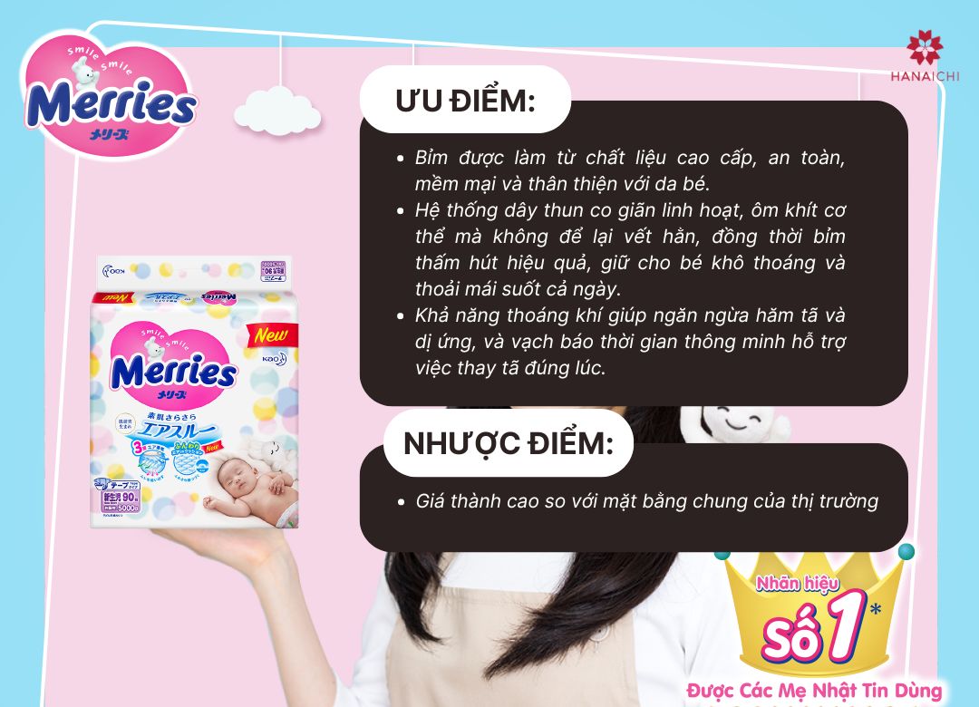 Bỉm Merries là một trong những loại bỉm cao cấp nhất Nhật Bản