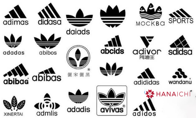 Một số logo giả mạo giày Adidas