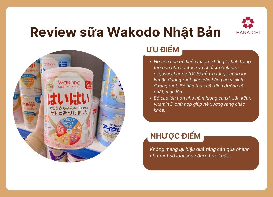 Ưu nhược điểm của sữa bột Wakodo Nhật Bản