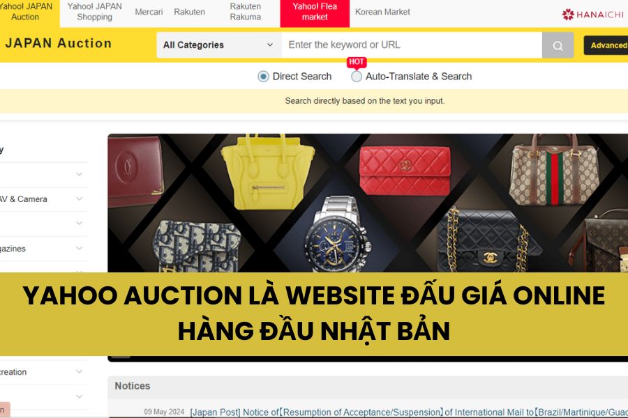 Yahoo Auction là website đấu giá online hàng đầu Nhật Bản