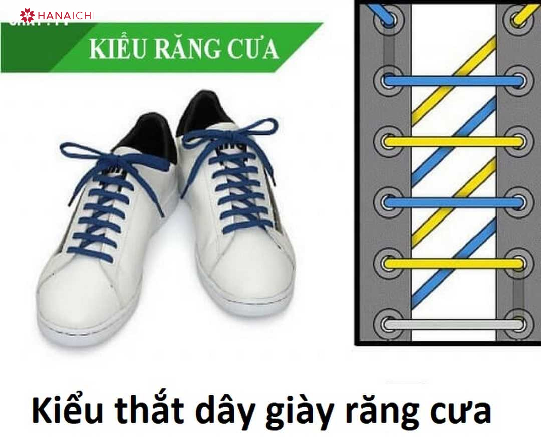 Cách buộc dây giày kiểu răng cưa