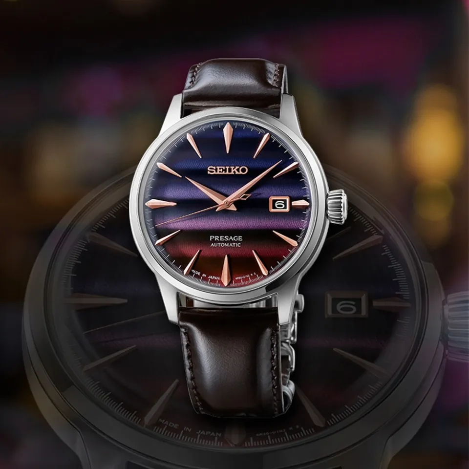 Seiko Presage Cocktail Time SRPK75J1 phiên bản “Hoàng hôn tím" đầy ấn tượng.