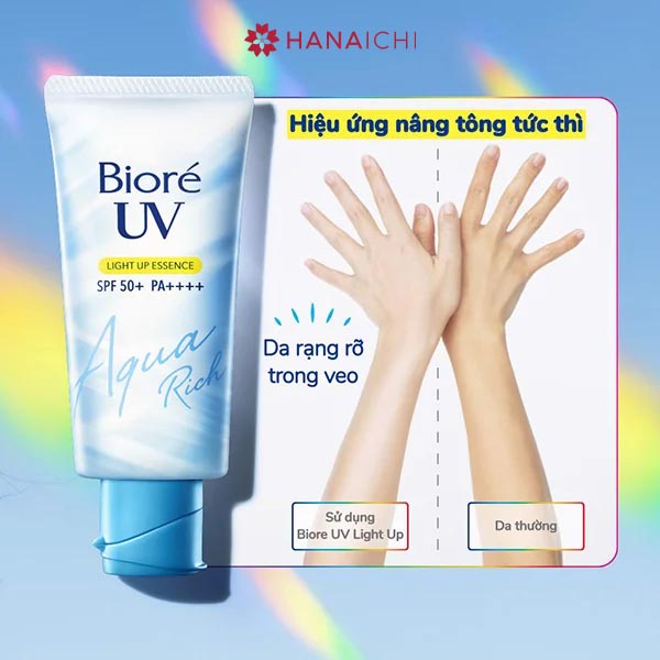 Kem chống nắng Biore UV Aqua Rich Light Up Essence SPF50+