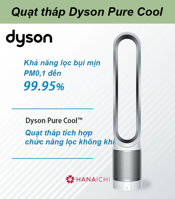 Quạt tháp Dyson Pure Cool tích hợp tính năng lọc không khí