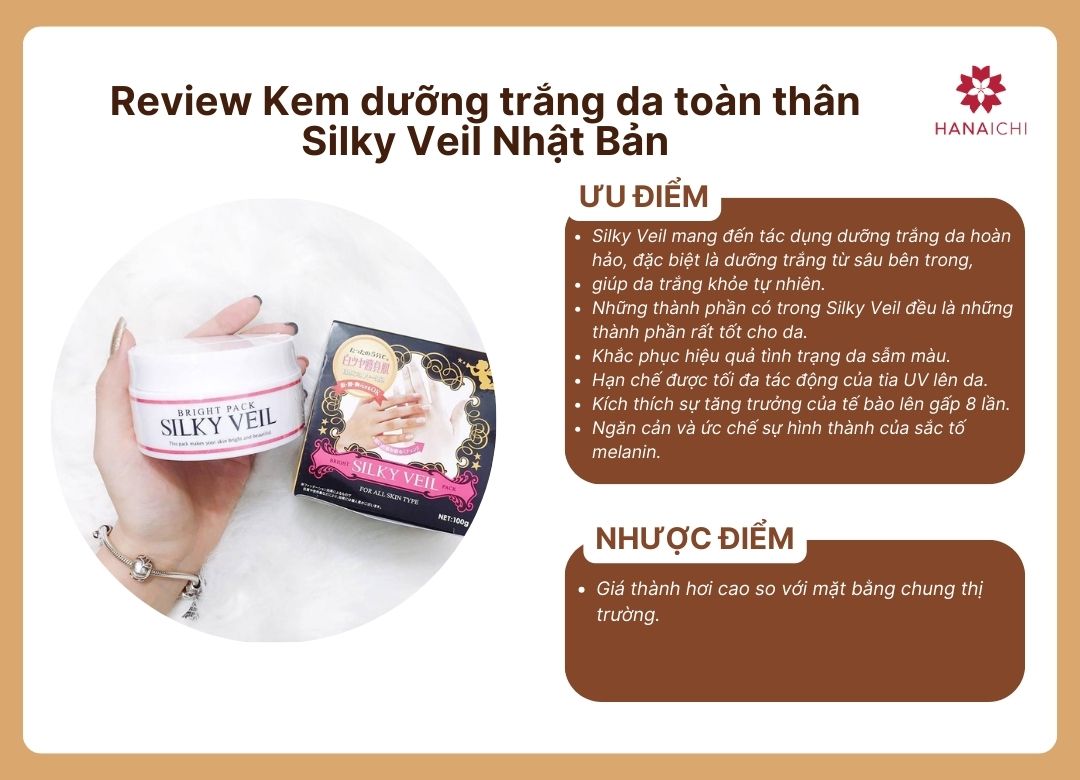 Kem dưỡng trắng da toàn thân Silky Veil Nhật Bản