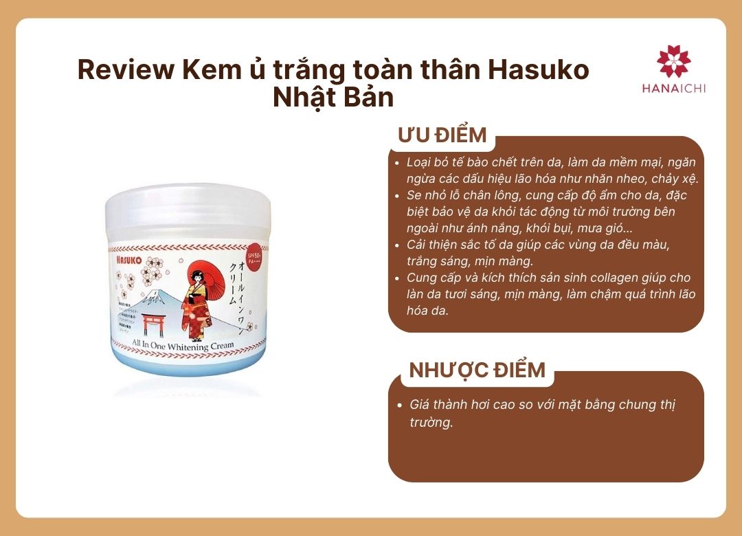 Kem ủ trắng toàn thân Hasuko Nhật Bản