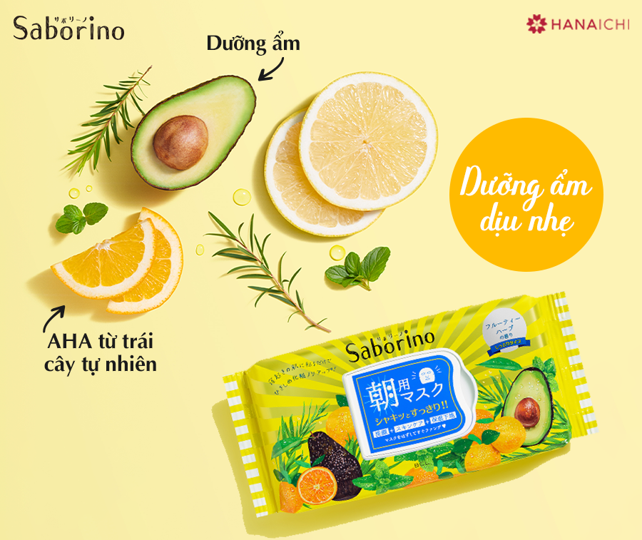 Saborino Morning Mask giúp làm sạch sâu, loại bỏ tạp chất và dưỡng ẩm cho da 