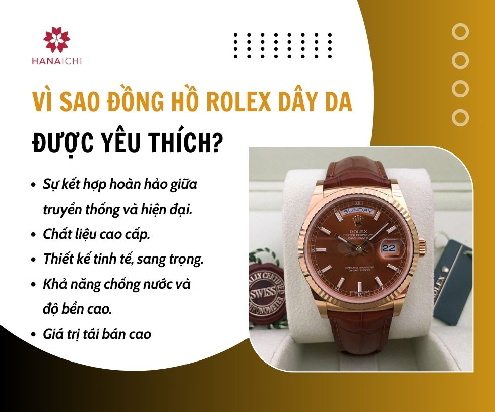 Vì sao đồng hồ Rolex dây da được yêu thích