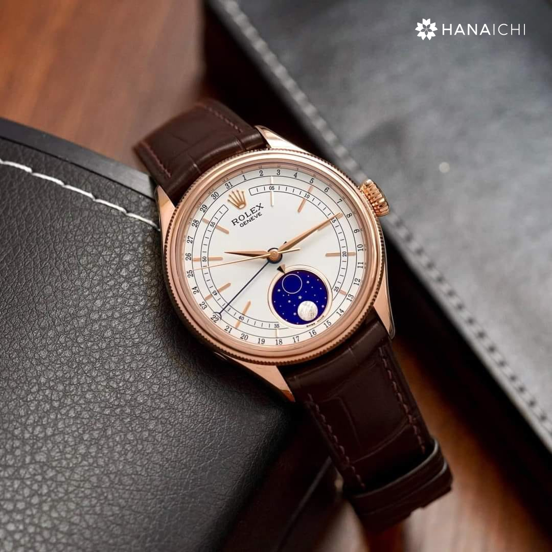 Mẫu đồng hồ dây da Rolex Cellini Moonphase 50535