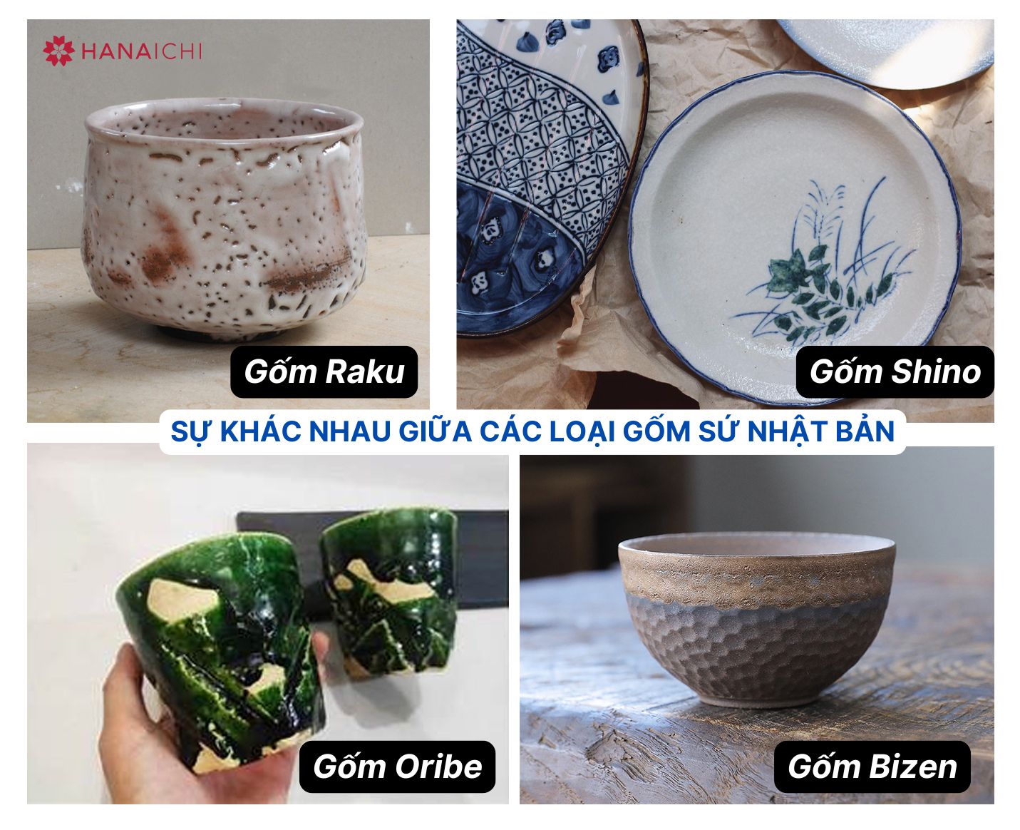 Sự khác nhau giữa các loại gốm sứ Nhật Bản