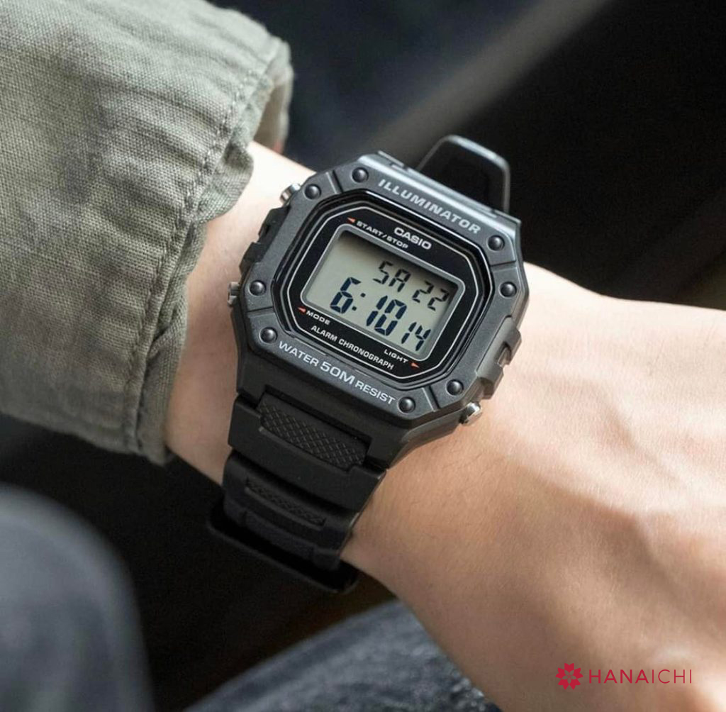 Casio W-218H-1A thiết kế mạnh mẽ và phong cách thể thao