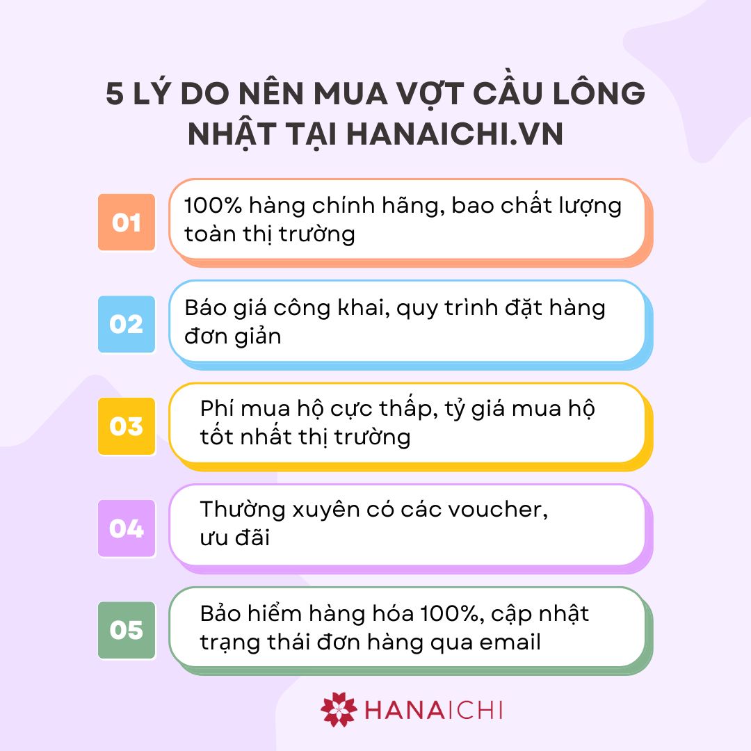 5 lý do nên mua vợt cầu lông nội địa Nhật tại Hanaichi