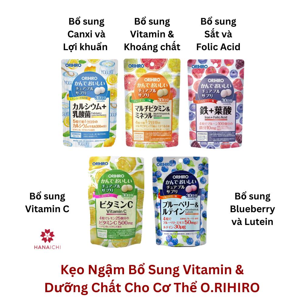 Viên nhai Orihiro bổ sung vitamin tổng hợp bổ sung vitamin dễ như ăn kẹo