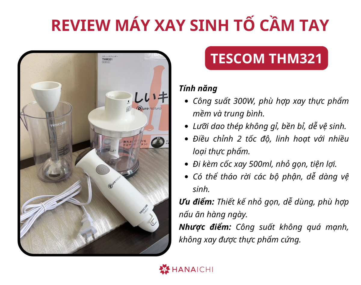 Máy xay sinh tố cầm tay Tescom THM321