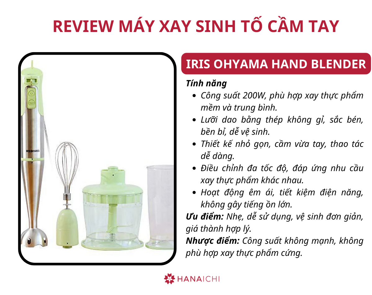 Máy xay sinh tố cầm tay Iris Ohyama HBL-200