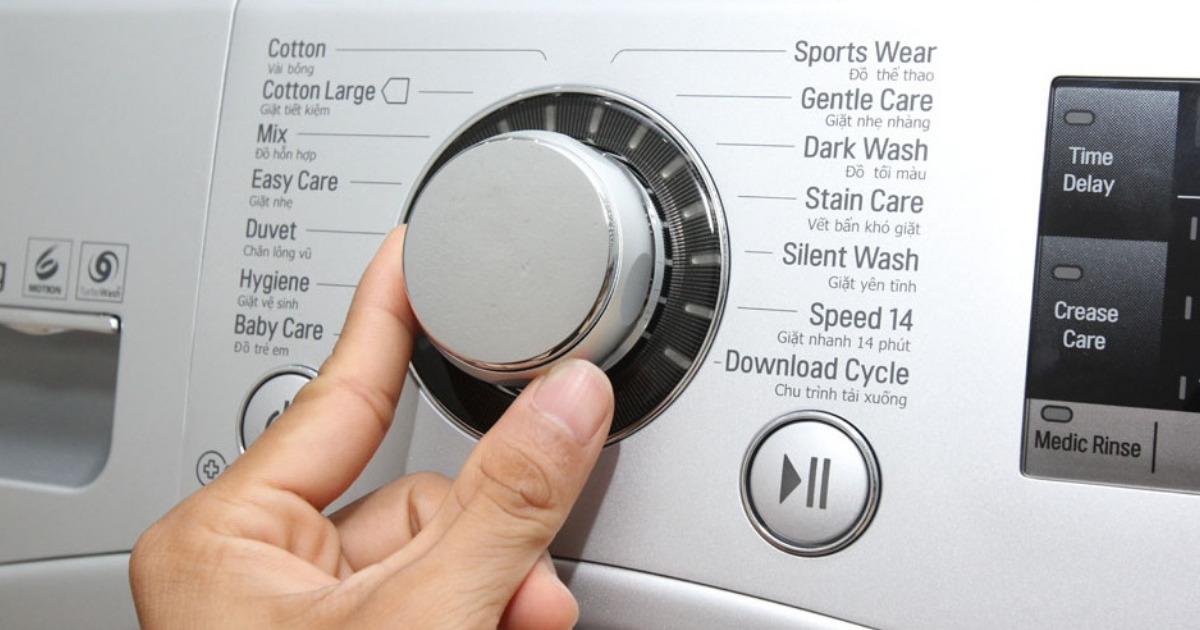 Lựa chọn chế độ giặt nhẹ nhàng