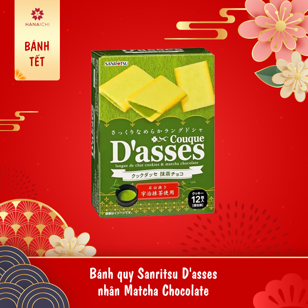 Bánh quy Sanritsu D'asses nhân Matcha Chocolate 90g 12 chiếc